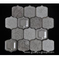 Gray Background Porcelain Glass Mixed Mosaic Tile